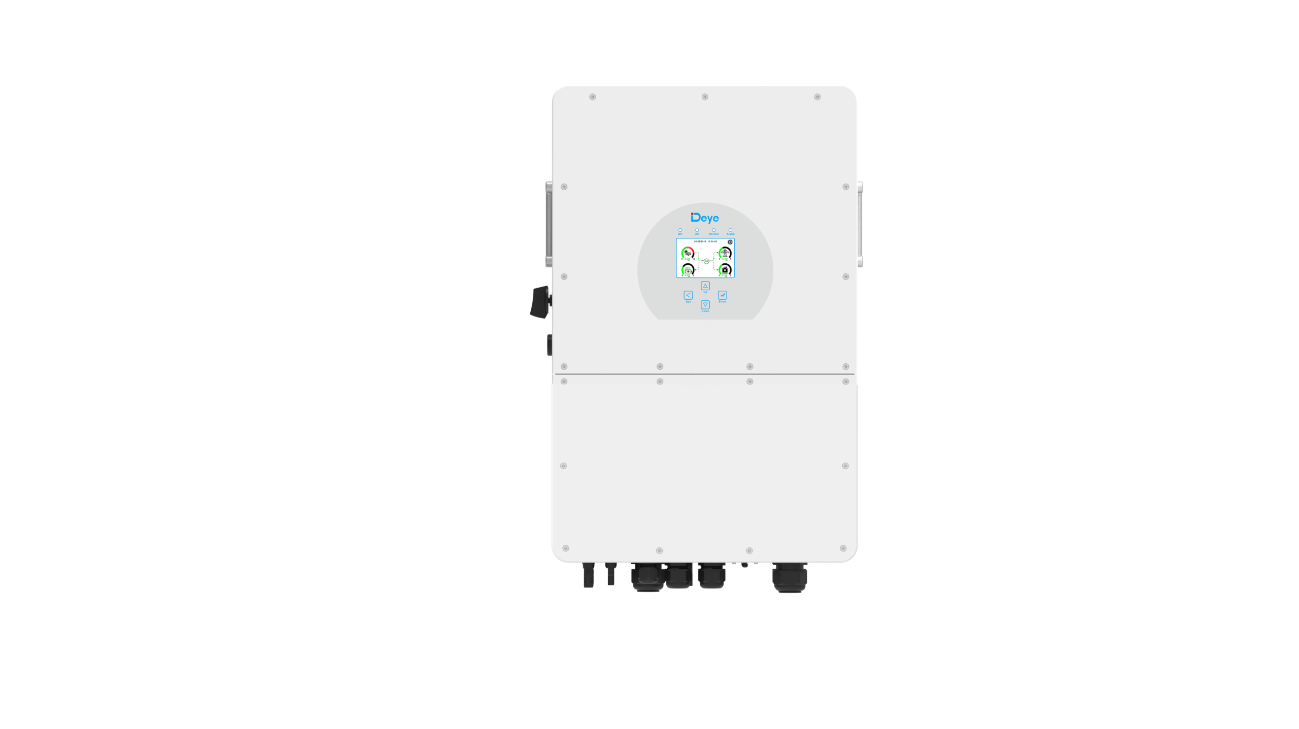 Deye SUN-5-25K-SG01HP3-EU high-voltage hybrid inverter, front view